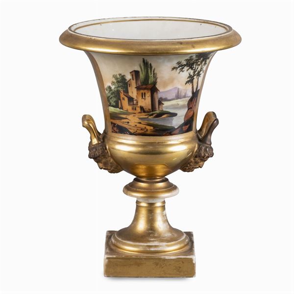 Vaso in porcellana  (Francia, XIX Sec.)  - Asta Dipinti Antichi, Arredi, Sculture e Oggetti d'Arte - Colasanti Casa d'Aste