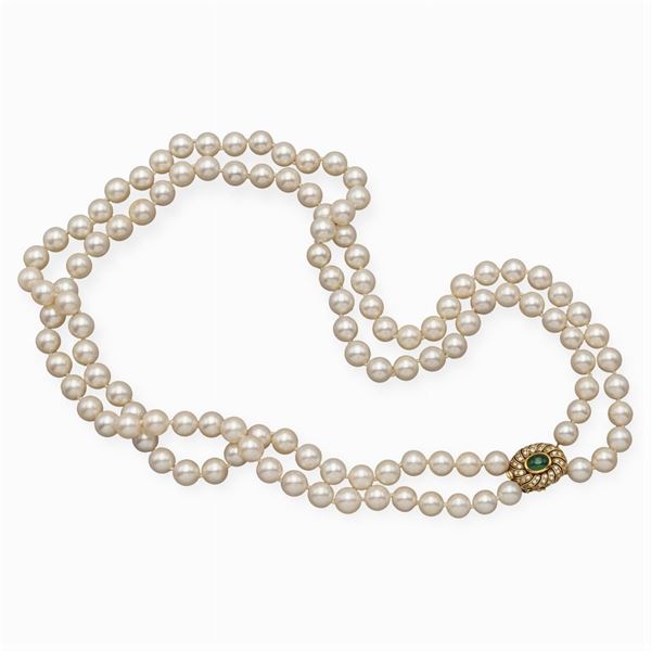 Collana a due fili di perle coltivate