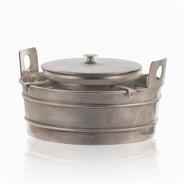 Silver metal and glass Caviar holder
