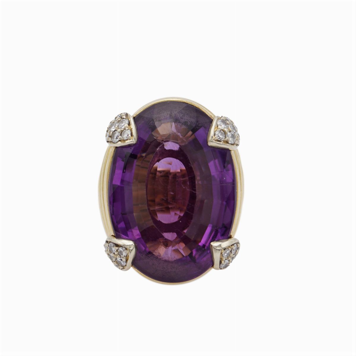 Anello Cocktail in Oro Giallo 18kt con Ametista