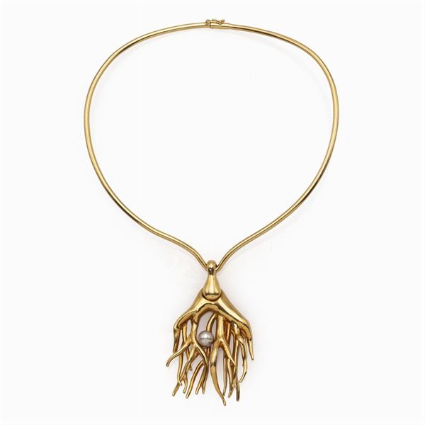 M. A. Macaigne, 18kt yellow gold sculpture necklace