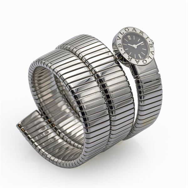 Bulgari collezione Tubogas, bracciale orologio a serpente