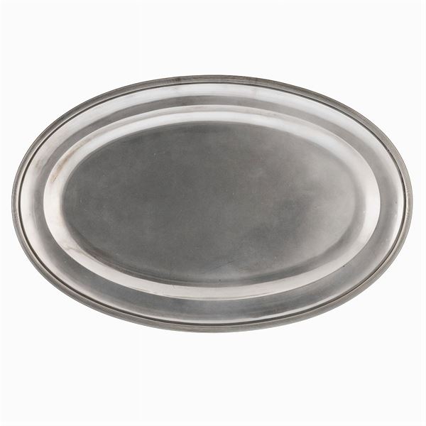 Oval silver tray  (Italy, 20th century)  - Auction FINE SILVER AND ART OF THE TABLE - Colasanti Casa d'Aste