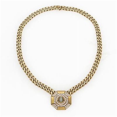 Bulgari, Collana in Oro Giallo 18kt Maglia Groumette