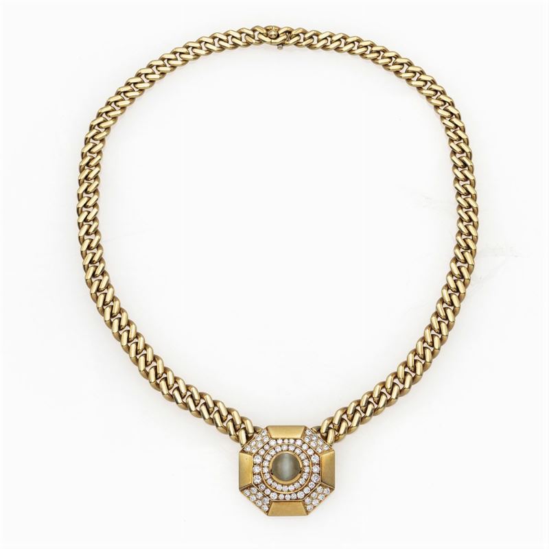 Bulgari, Collana in Oro Giallo 18kt Maglia Groumette