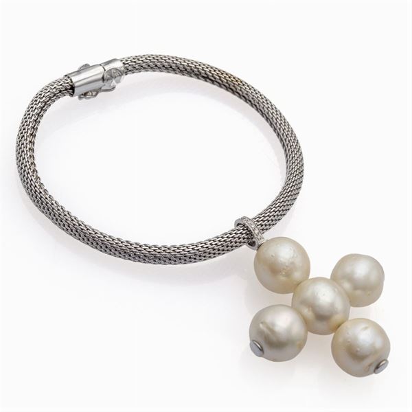 18kt white gold bracelet with Greek cross pendant  - Auction FINE JEWELS  WATCHES FASHION VINTAGE - Colasanti Casa d'Aste