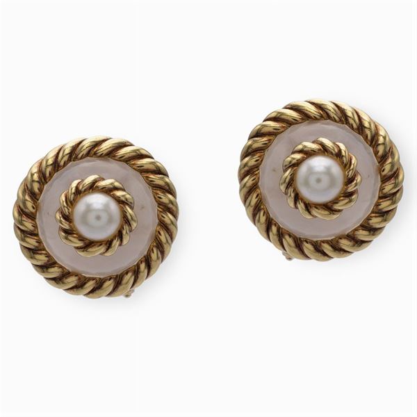 Trianon, 18kt yellow gold lobe earrings