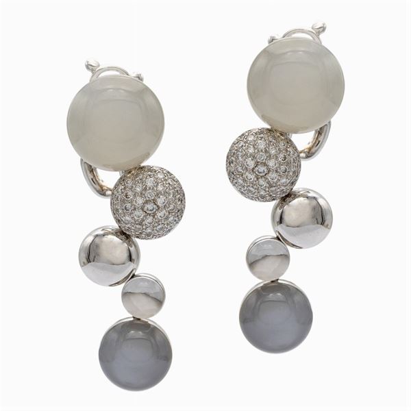 18kt white gold pendant earrings