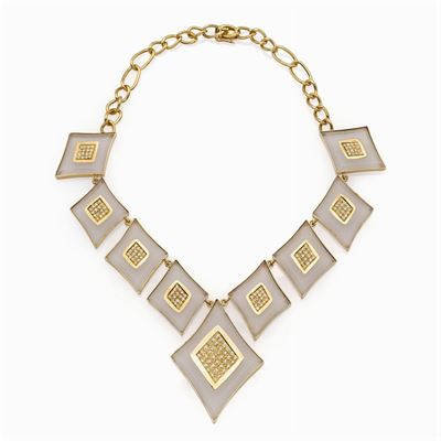 Collana in Oro Giallo 18kt e Cristallo di Rocca