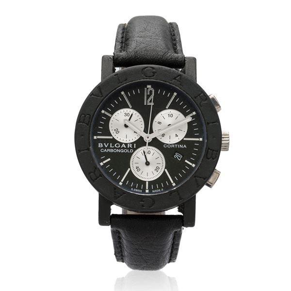 Bulgari Carbongold Cortina, chronograph wristwatch