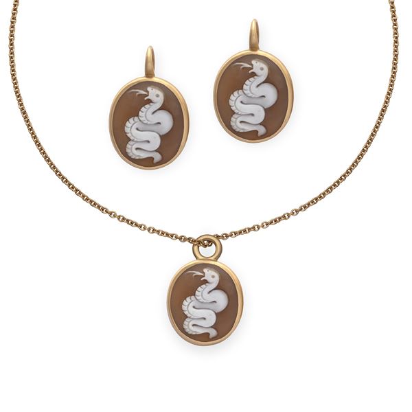 Pomellato Eva collection, suite pendant and pendant earrings