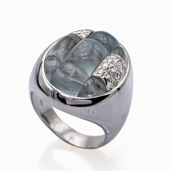 Pomellato collezione Mosaico, anello in oro bianco 18kt