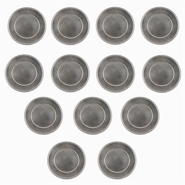 Set di sottopiatti in metallo argentato (13)