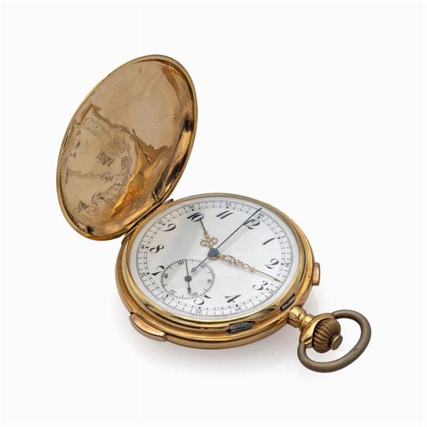 Anonimo, orologio da tasca savonette crono ripetizioni ore e quarti