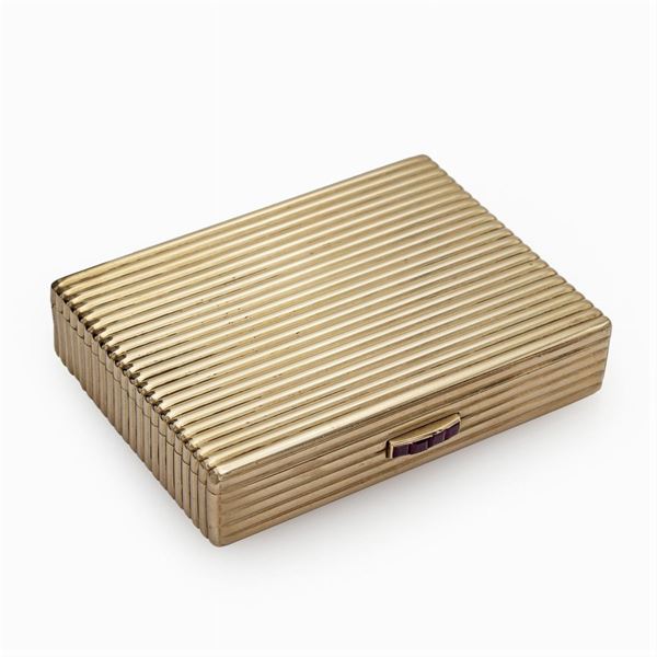 Trousse in oro giallo rigato 9kt