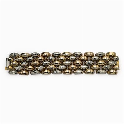 Bracciale Maglie a Carrarmato in Oro a Tre Colori 18kt