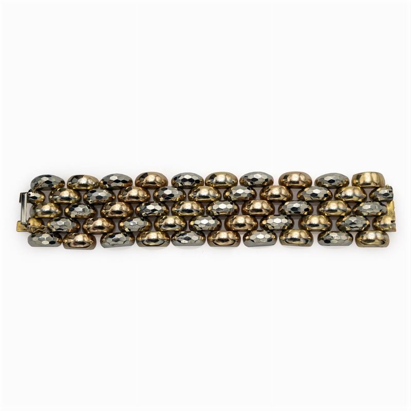 Bracciale Maglie a Carrarmato in Oro a Tre Colori 18kt