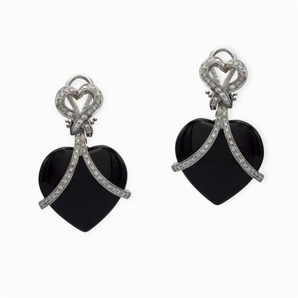 Orecchini pendenti in oro bianco 18kt