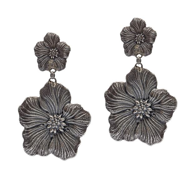 Gianmaria Buccellati Gardenia collection, silver pendant earrings