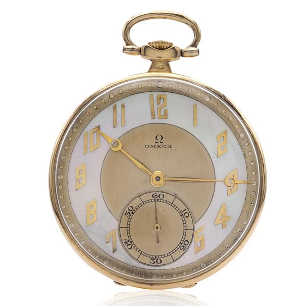 Omega, orologio da tasca in oro giallo 18kt
