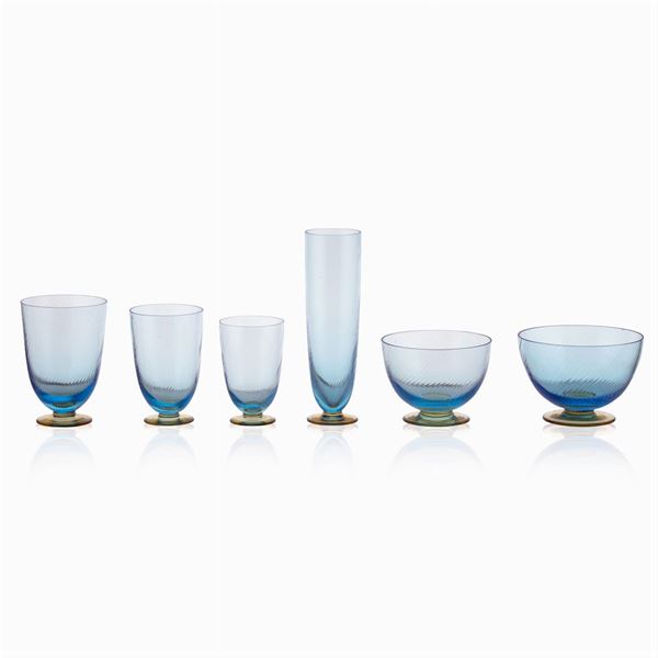 Carlo Moretti, glass service (60)  (Murano, 20th century)  - Auction FINE SILVER AND ART OF THE TABLE - Colasanti Casa d'Aste