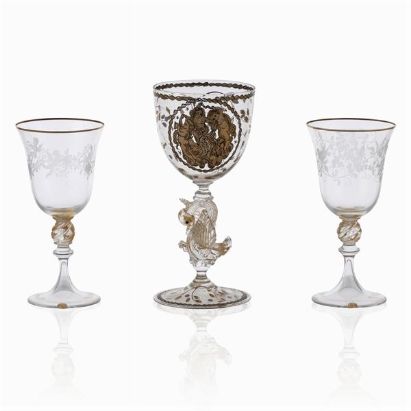 Murano manufacture (3)  (20th century)  - Auction FINE SILVER AND ART OF THE TABLE - Colasanti Casa d'Aste