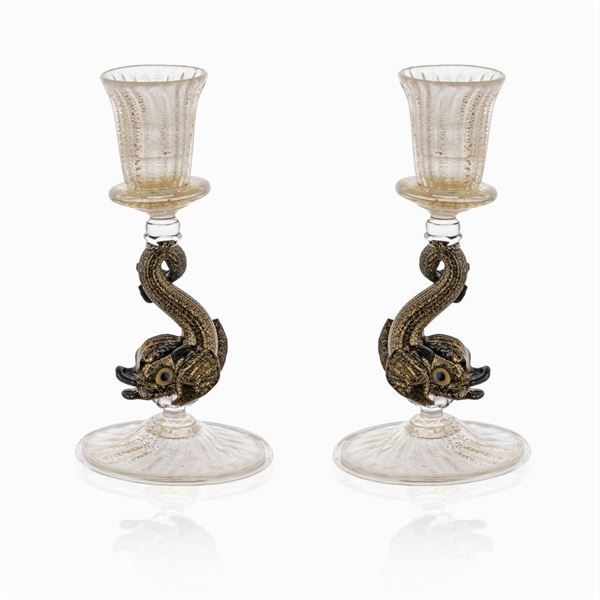 Murano manufacture (2)  (20th century)  - Auction FINE SILVER AND ART OF THE TABLE - Colasanti Casa d'Aste