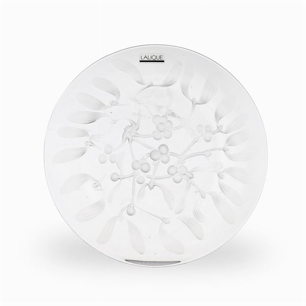 Lalique, piatto in vetro trasparente