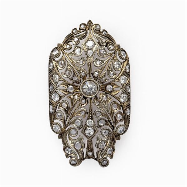 Platinum and diamond brooch  (early 20th century)  - Auction FINE JEWELS  WATCHES FASHION VINTAGE - Colasanti Casa d'Aste