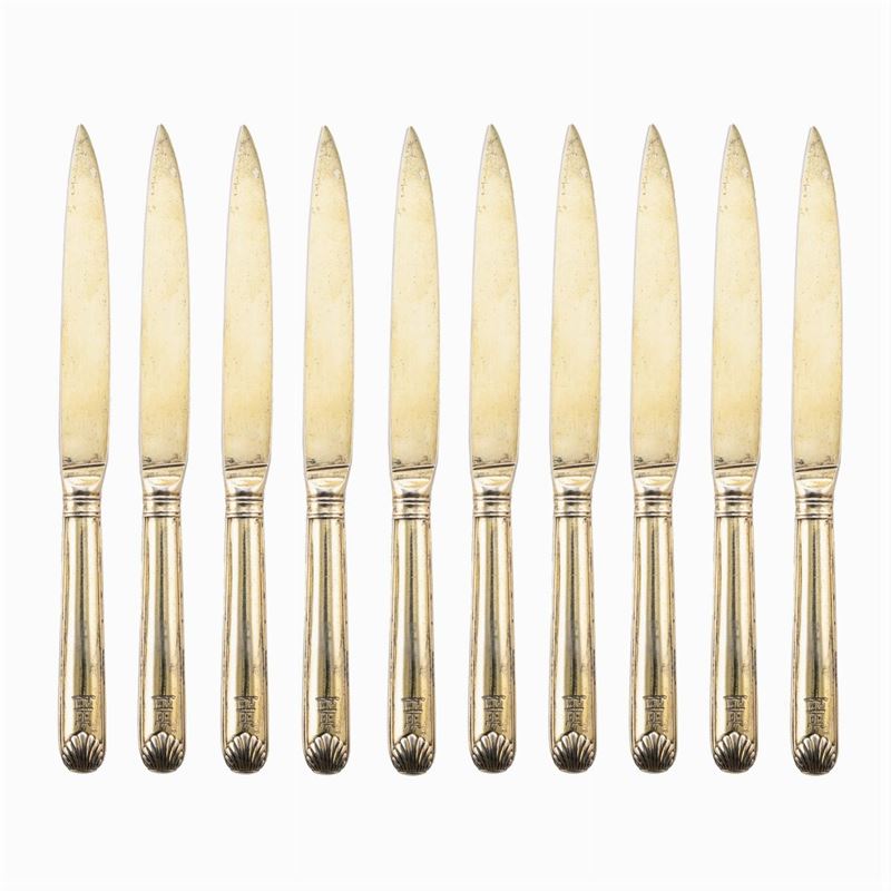 Set di Coltelli in Argento Dorato (10)