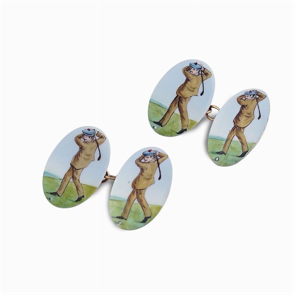 Gemelli ovali in oro giallo 9kt