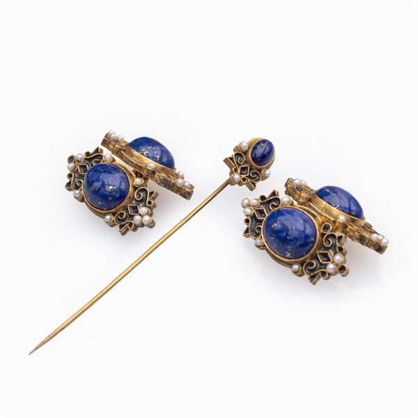 Percossi Papi, gemelli e spillone  - Asta GIOIELLI  OROLOGI  FASHION VINTAGE - Colasanti Casa d'Aste