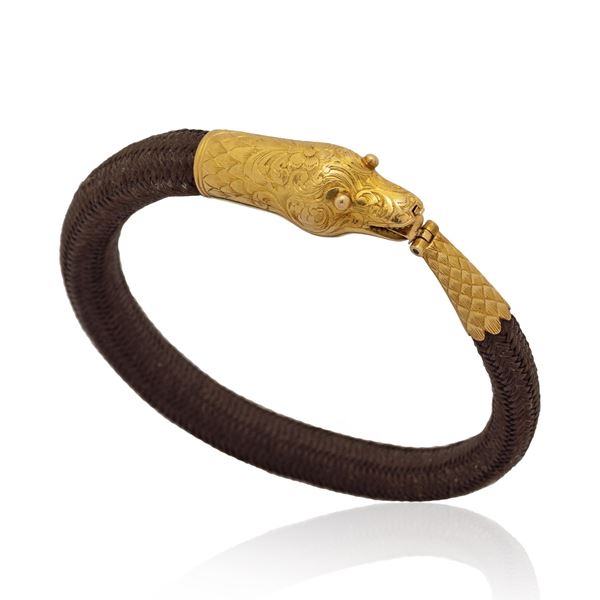 14kt yellow gold snake bracelet