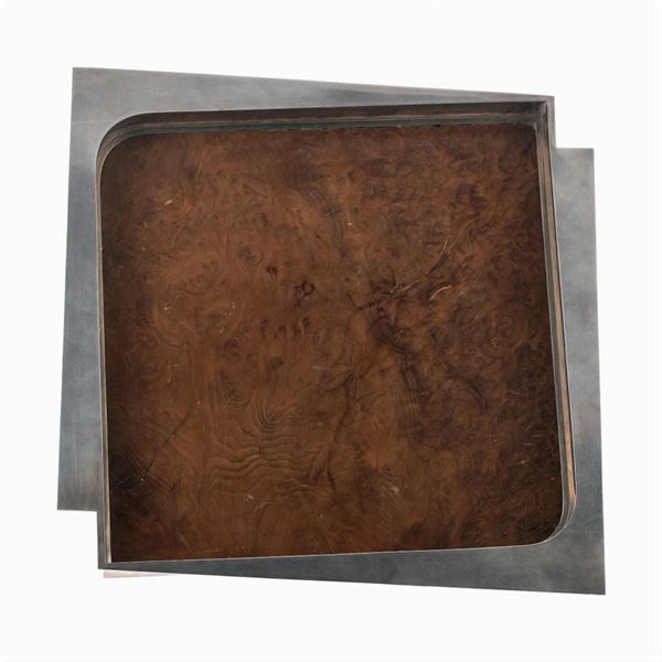 Bulgari, silver and briarwood tray