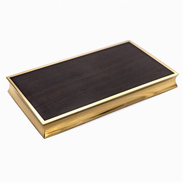 Rectangular ebony and 18kt yellow gold box