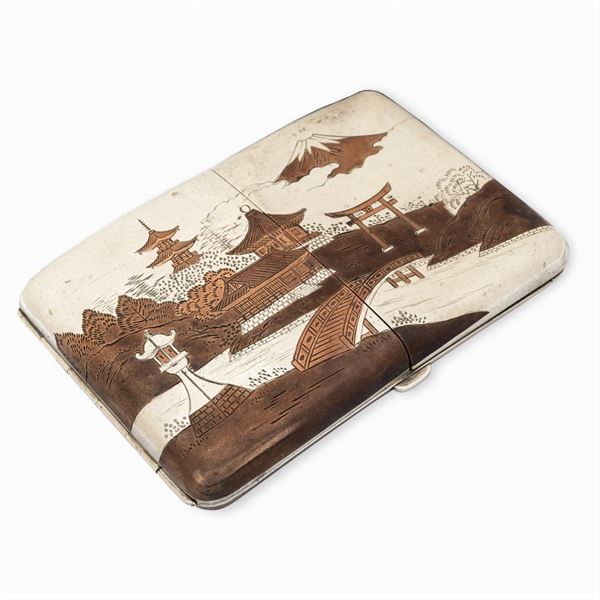 Silver cigarette box  (Japan, 20th century)  - Auction FINE SILVER AND ART OF THE TABLE - Colasanti Casa d'Aste