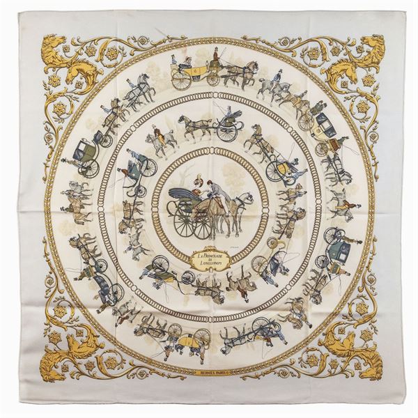 Hermès foulard carré collezione La Promenade de Longchamps