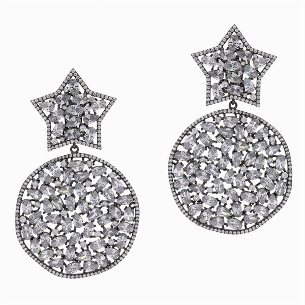 Orecchini bijou pendenti stella con cerchio