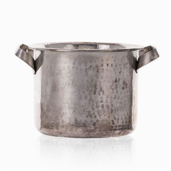 Two handled silver pot