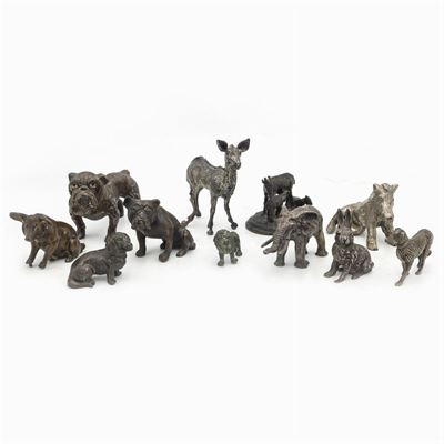 Gruppo di Animali in Metallo e Argento (11)
