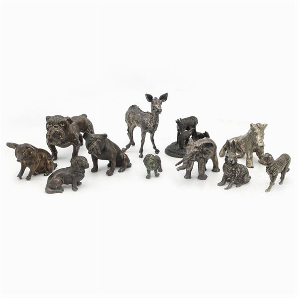 Group of metal and silver anmals (11)  (Italy, 20th century)  - Auction FINE SILVER AND ART OF THE TABLE - Colasanti Casa d'Aste