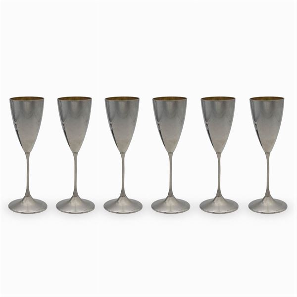 Set di flutes in argento e argento dorato (6)