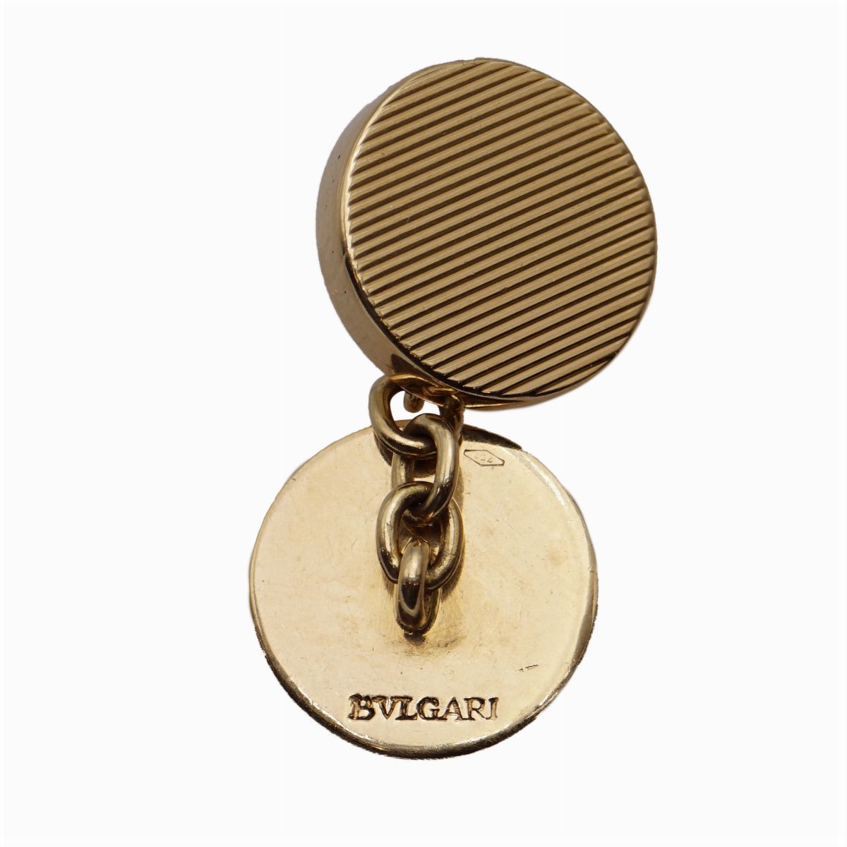 Bulgari, Gemelli Tondi in Oro Giallo Rigato 18kt
