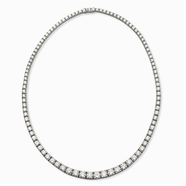 18kt white gold and diamonds ct 20 Rivière collier