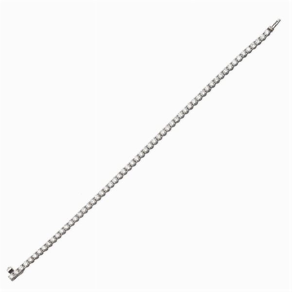 Bracciale tennis in oro bianco 18kt e diamanti