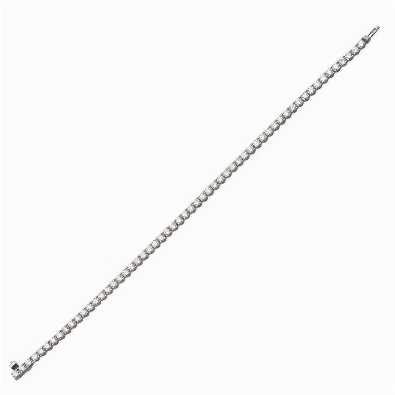 Bracciale Tennis in Oro Bianco 18kt e Diamanti