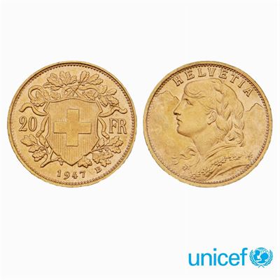 10 Marenghi in Oro "helvetia" 20 Franchi