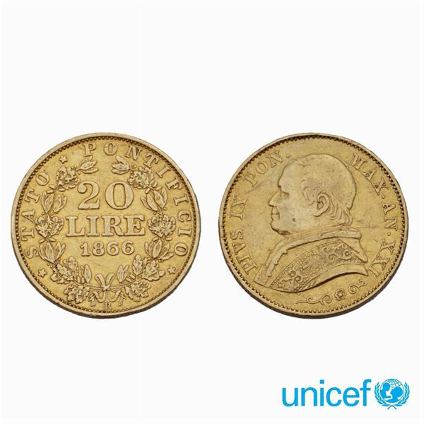 Marengo 20 lire Pio IX