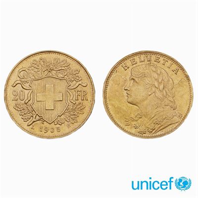 5 Marenghi Oro "helvetia" 20 Franchi