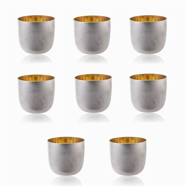 Mario Buccellati, set of silver and gilded silver glasses (8)